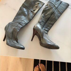 Sam Edelman Women's Heeled Boots - Metallic Silver